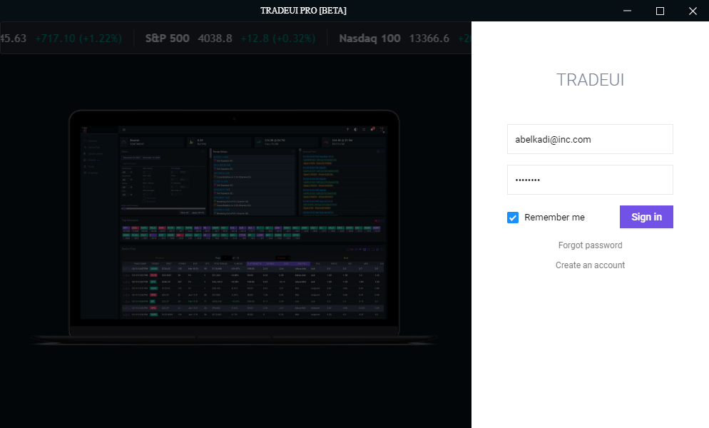TradeUI Desktop