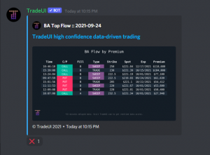 TradeUI Top Option Flow by Premium